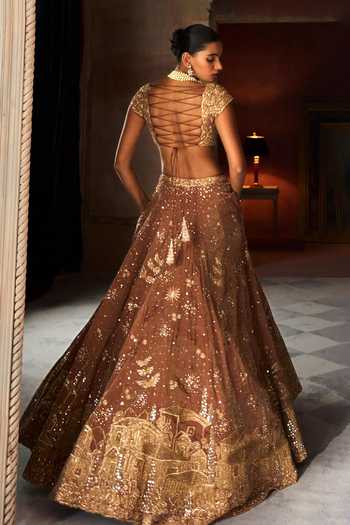 MATSYA Tuscan Pardise Old World Bridal Lehenga