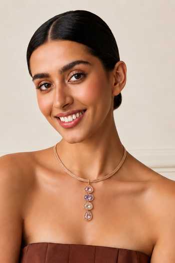 Tad Accessories Crystal Embellished Necklace 