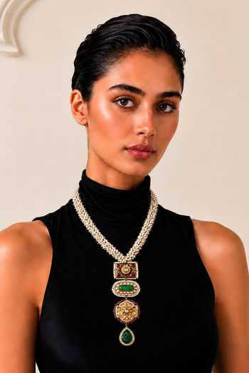 Buy Tad Accessories Multi Color Meenakari And Imitation Polki Necklace Online at Aza Fashions Buy_Tad Accessories_Multi Color Meenakari And Imitation Polki Necklace _Online_at_Aza_Fashions