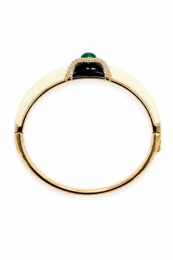 Buy Tad Accessories Green Carved Stone Bangle Online at Aza Fashions Buy_Tad Accessories_Green Carved Stone Bangle _Online_at_Aza_Fashions