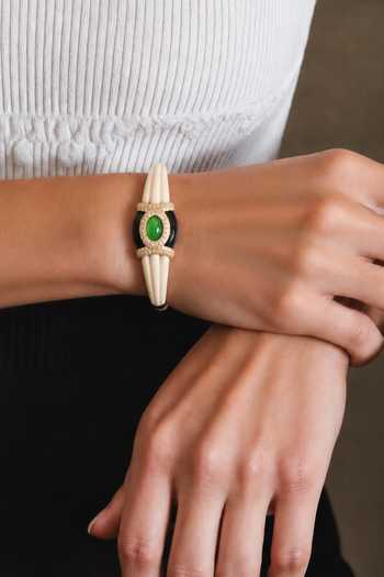 Tad Accessories Carved Stone Bangle 