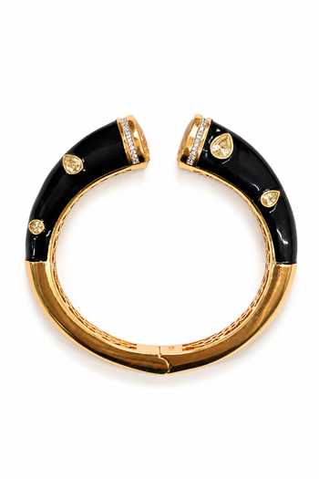 Buy Tad Accessories Black Enamelled And Stone Studded Bangle Online at Aza Fashions Buy_Tad Accessories_Black Enamelled And Stone Studded Bangle _Online_at_Aza_Fashions