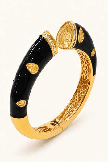 Tad Accessories Enamelled & Stone Studded Bangle 