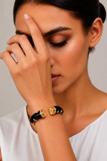 Tad Accessories Enamelled & Stone Studded Bangle 