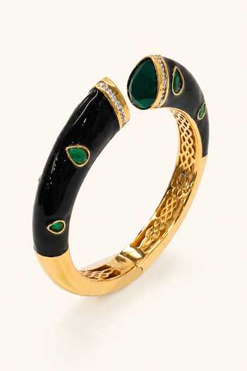 Tad Accessories Enamelled & Stone Studded Bangle 