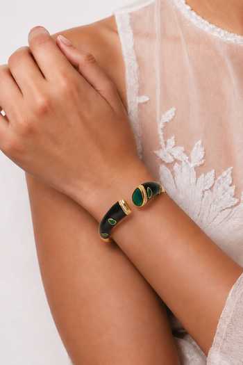 Tad Accessories Enamelled & Stone Studded Bangle 