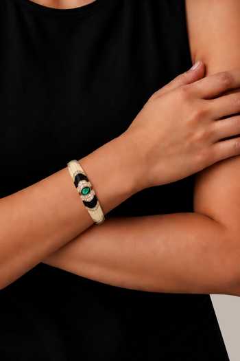 Tad Accessories Enamelled & Stone Studded Bangle 