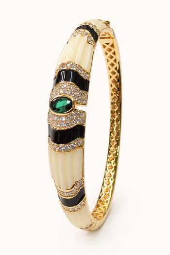 Tad Accessories Enamelled & Stone Studded Bangle 