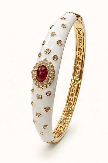 Tad Accessories Enamelled & Stone Studded Bangle 