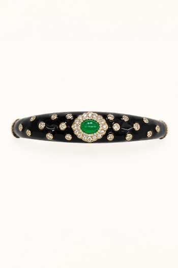 Tad Accessories Enamelled & Stone Studded Bangle 