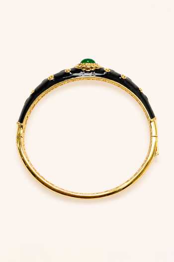 Tad Accessories Black Enamelled And Stone Studded Bangle Online at Aza Fashions Tad Accessories_Black Enamelled And Stone Studded Bangle _Online_at_Aza_Fashions