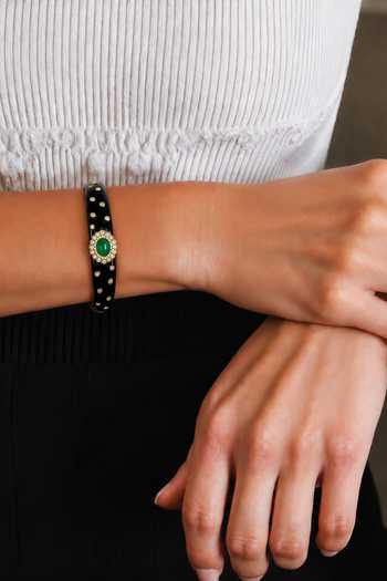 Tad Accessories Enamelled & Stone Studded Bangle 