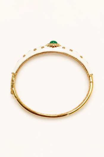 Buy Tad Accessories White Enamelled And Stone Studded Bangle Online at Aza Fashions Buy_Tad Accessories_White Enamelled And Stone Studded Bangle _Online_at_Aza_Fashions