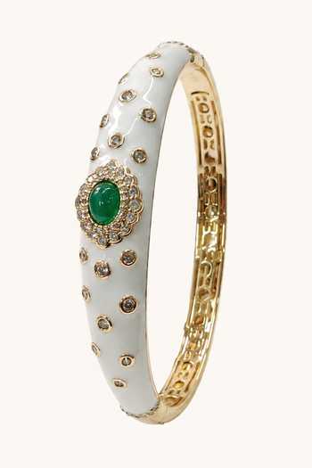 Tad Accessories Enamelled & Stone Studded Bangle 