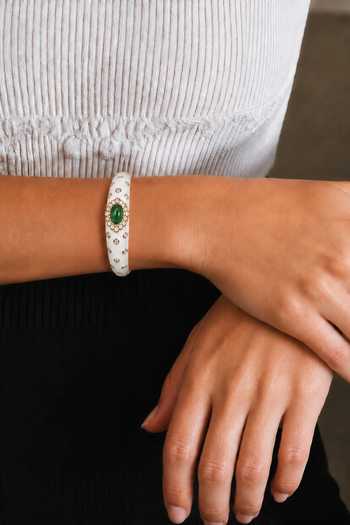 Tad Accessories Enamelled & Stone Studded Bangle 