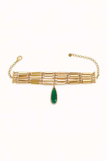 Tad Accessories Green Stone Pendant Necklace Online at Aza Fashions Tad Accessories_Green Stone Pendant Necklace _Online_at_Aza_Fashions