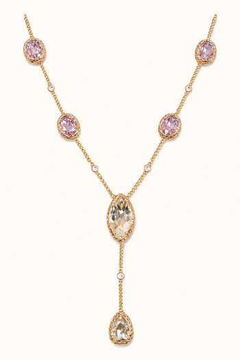 Tad Accessories Multi Color Stone Studded Pendant Necklace Online at Aza Fashions Tad Accessories_Multi Color Stone Studded Pendant Necklace _Online_at_Aza_Fashions