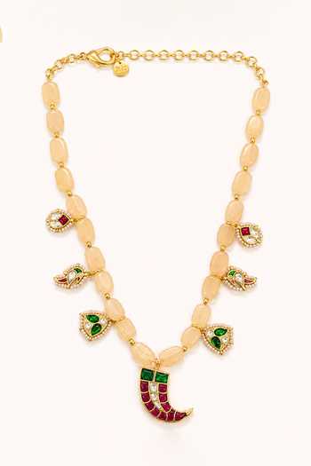 Tad Accessories Imitation Polki Pendant Necklace 