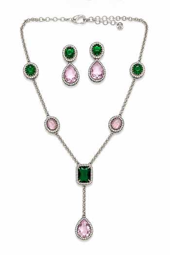 Tad Accessories Stone Studded Necklace Set 