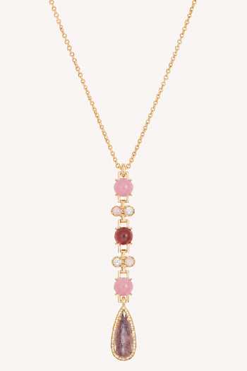 Tad Accessories Multi Color Stone Studded Pendant Necklace Online at Aza Fashions Tad Accessories_Multi Color Stone Studded Pendant Necklace _Online_at_Aza_Fashions