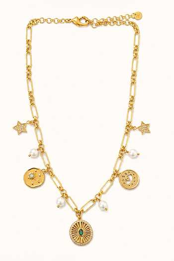 Tad Accessories Multi Charm Necklace 