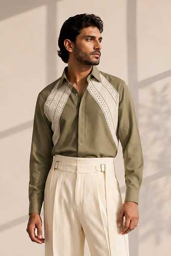 ROHIT DOSHI Piecetachio Panel Work Shirt 