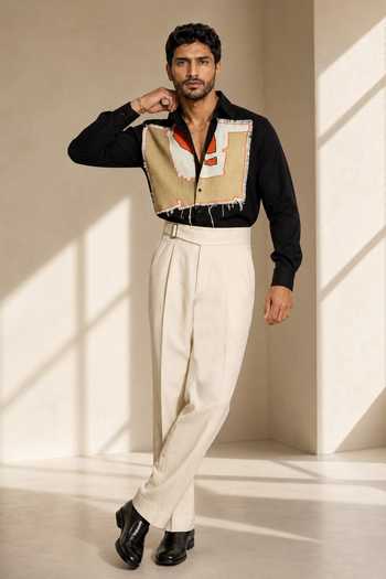 ROHIT DOSHI_Black Polyester Beautifully Broken Shirt _Online_at_Aza_Fashions