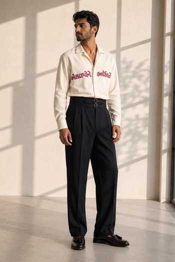 ROHIT DOSHI White Cotton Export Quality Shirt Online at Aza Fashions ROHIT DOSHI_White Cotton Export Quality Shirt _Online_at_Aza_Fashions