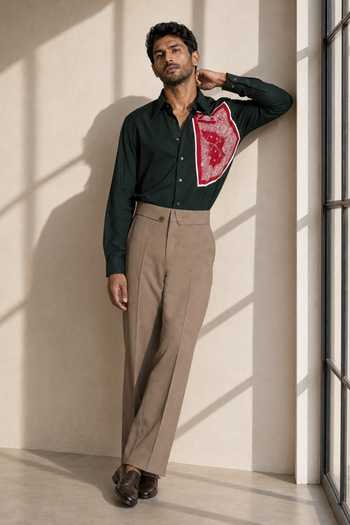 ROHIT DOSHI Wrynk Patch Pattern Shirt 