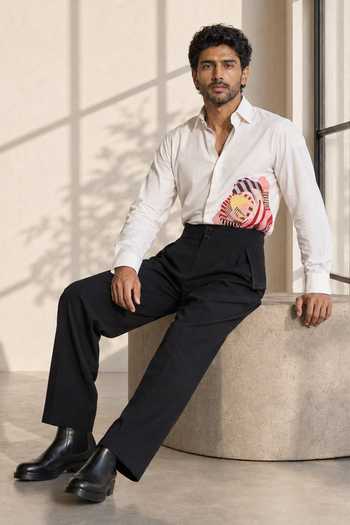 Shop_ROHIT DOSHI_White Cotton One Of A Kind Shirt _Online_at_Aza_Fashions