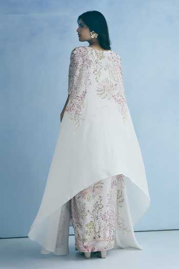 Meher By Islie Embroidered Cape Skirt Set 
