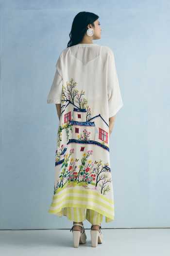Meher By Islie Hand Embellished Kaftan & Pant Set 