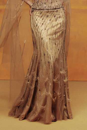 Dolly J Gold Tulle Embroidery, Sequins, Beads Bandeau Neck Auric Flame Corset Skirt Set Online at Aza Fashions Dolly J_Gold Tulle Embroidery, Sequins, Beads Bandeau Neck Auric Flame Corset Skirt Set _Online_at_Aza_Fashions