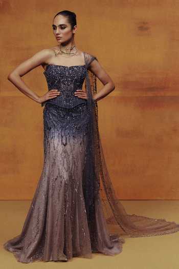 Dolly J Moonlit Violette Embroidered Corset Skirt Set