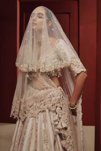 Buy Dolly J White Silk, Net Moonveil Embroidered Bridal Lehenga Online at Aza Fashions Buy_Dolly J_White Silk, Net Moonveil Embroidered Bridal Lehenga _Online_at_Aza_Fashions