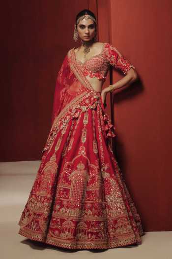 Dolly J Ember Bloom Embroidered Bridal Lehenga Set 
