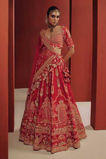 Dolly J Ember Bloom Embroidered Bridal Lehenga Set 