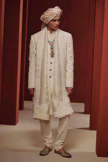 Dolly J The Moonlit Pearl Embroidered Sherwani Set 