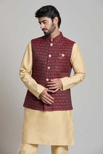 Arihant Rai Sinha Geometric Bundi Kurta Set 
