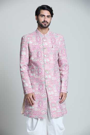 Arihant Rai Sinha Pink Sequin Embroidered Sherwani Set 