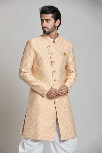 Arihant Rai Sinha Flower Jacquard Woven Sherwani Set 