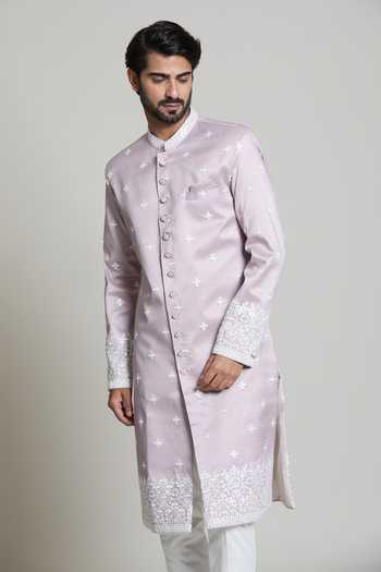 Buy Arihant Rai Sinha White , Satin Sequins, Embroidery Pink Sherwani Set at Aza Fashions Buy_Arihant Rai Sinha_White , Satin Sequins, Embroidery Pink Sherwani Set _at_Aza_Fashions