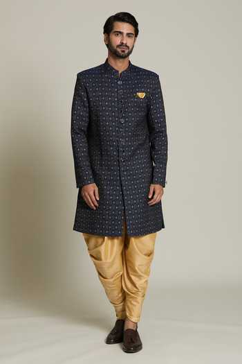 Arihant Rai Sinha Geometric Jacquard Sherwani Set 