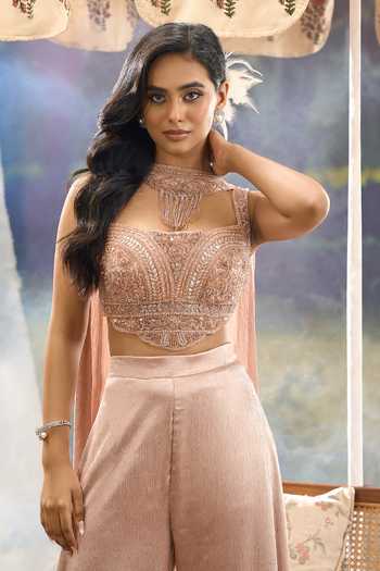 Aariyana Couture Embroidered Blouse Palazzo Set