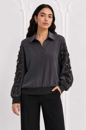 Nivedita Saboo Pret Sleeve Embroidered Bomber Jacket 