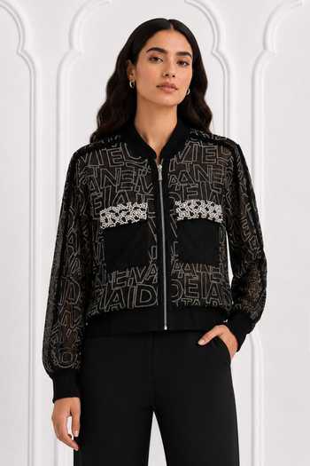Nivedita Saboo Pret Alphabet Embroidered Bomber Jacket 