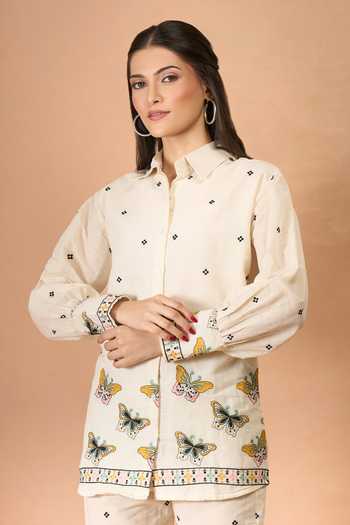 Naintara Bajaj Embroidered Butterfly Cotton Co-ord Set