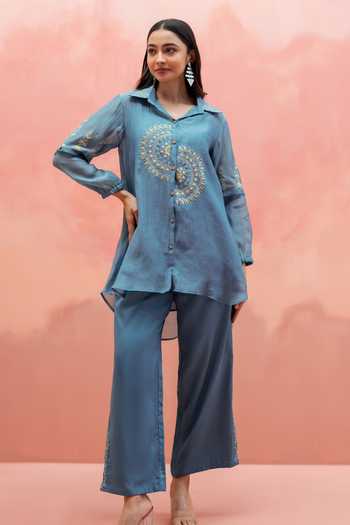 AM by Anita Mittal Twinkle Embroidered Shirt & Pant Set 