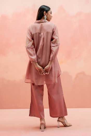 AM by Anita Mittal Twinkle Embroidered Shirt Tunic & Pant Set 