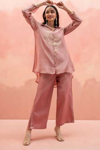 AM by Anita Mittal Twinkle Embroidered Shirt Tunic & Pant Set 